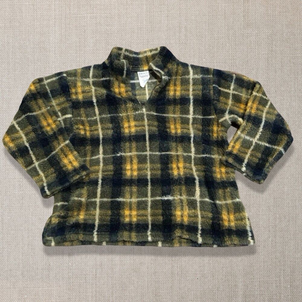 Vintage Tumbleweed Boys 6 Plaid Fleece Pullover Jacket Made USA 90s Grunge